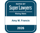 Rated by Super Lawyers 2026 - Amy M. Francis 131x109