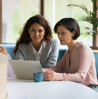 people leaving a review