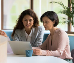 people leaving a review