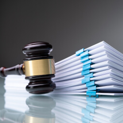 legal files and gavel